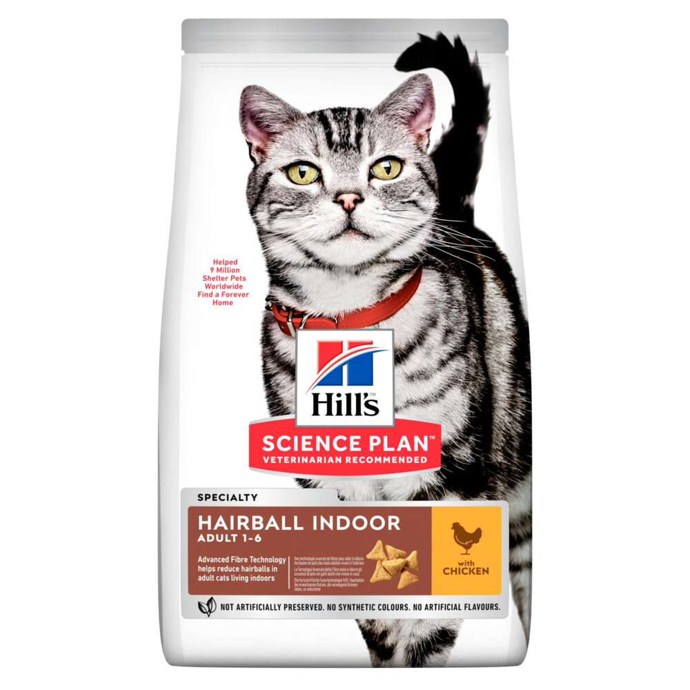 Hill's Science Plan Kattenvoer Adult Hairball Indoor Kip 1