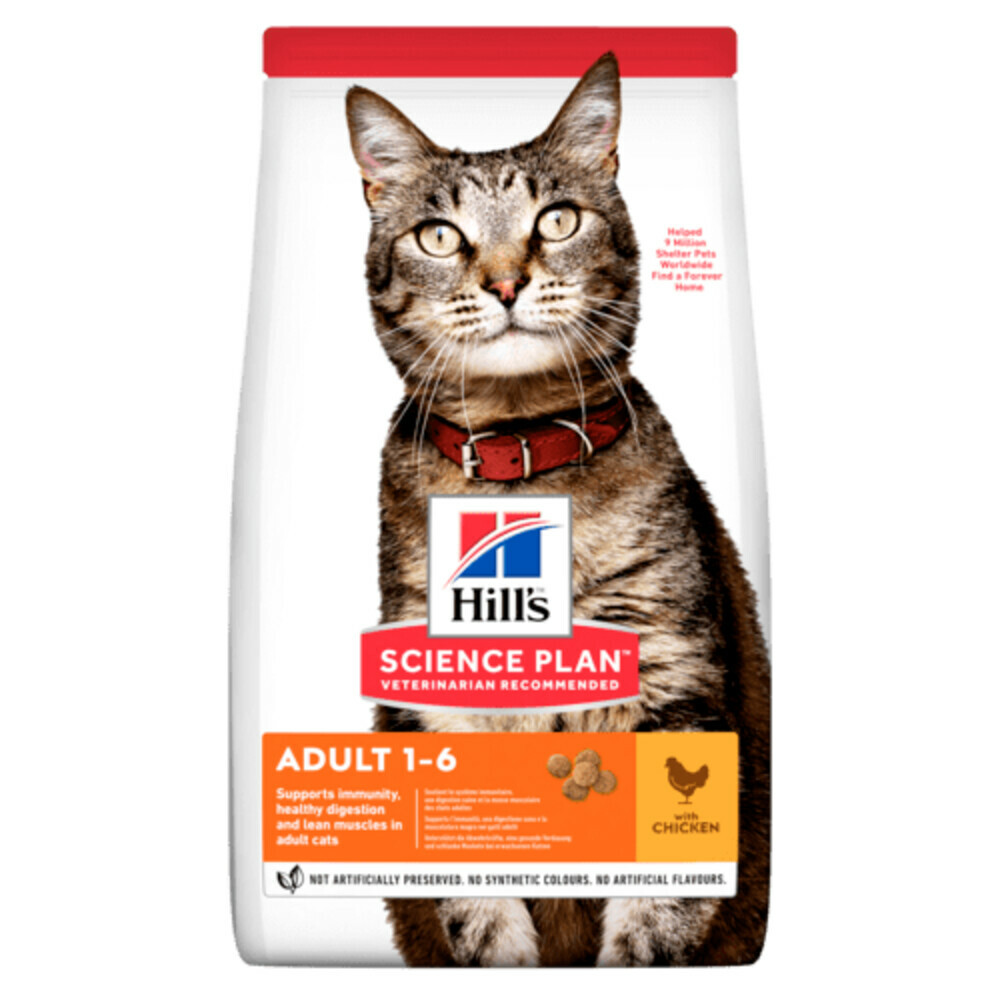 6x Hill's Science Plan Kattenvoer Adult Kip 1