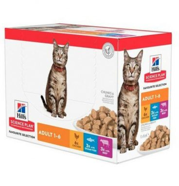 4x Hill's Science Plan Kattenvoer Adult Multipack Classic Selection 12 x 85 gr