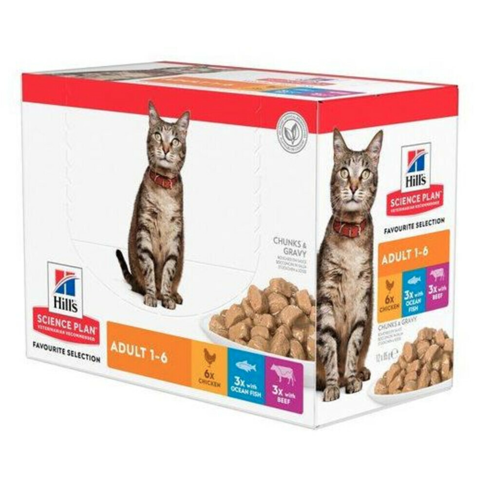 4x Hill's Science Plan Kattenvoer Adult Multipack Classic Selection 12 x 85 gr