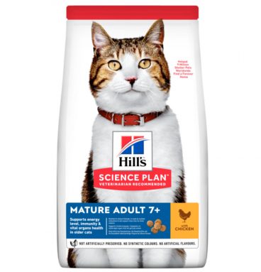 4x Hill's Science Plan Kattenvoer Mature Adult Kip 3 kg