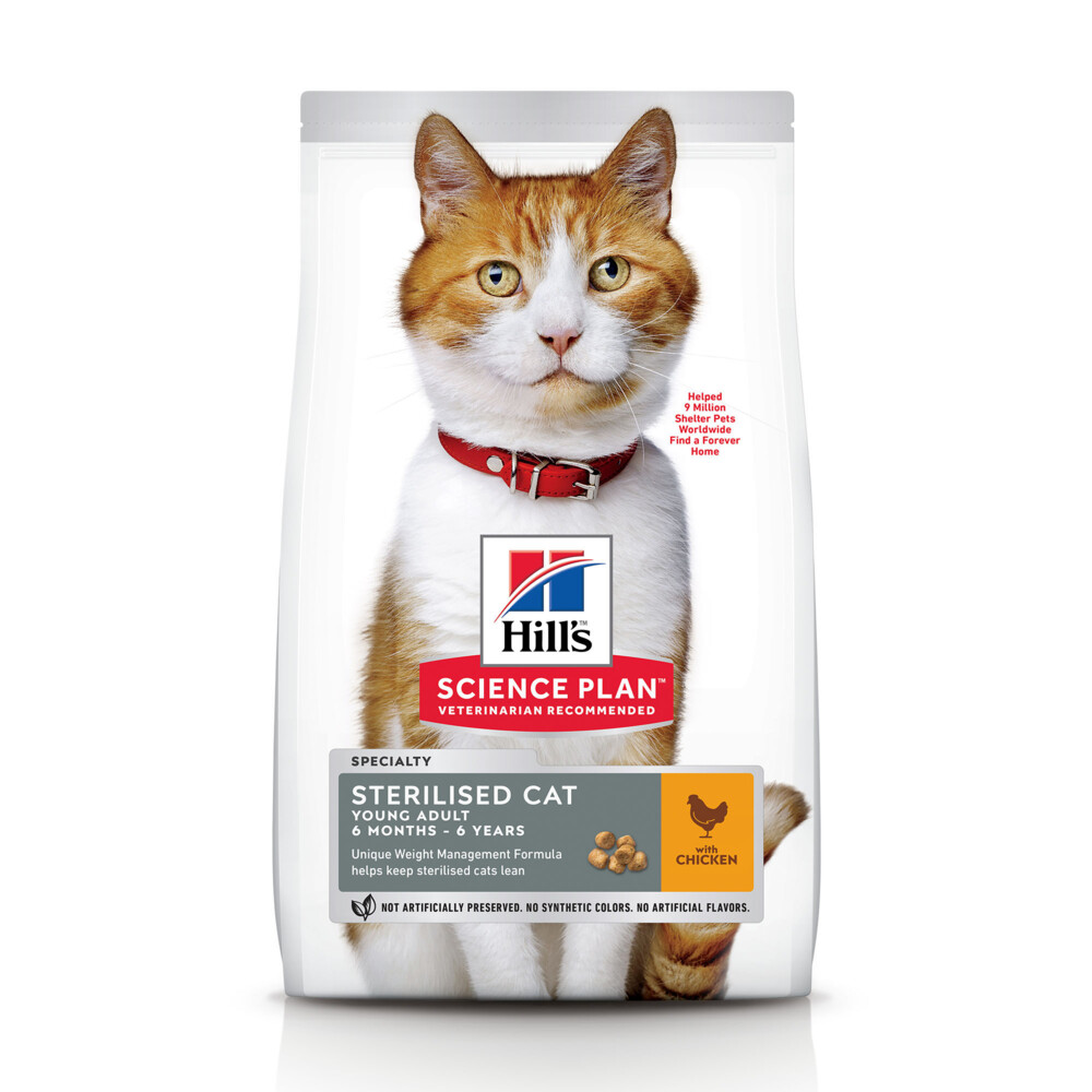 Hill's Science Plan Kattenvoer Young Adult Gesteriliseerd Kip 3 kg