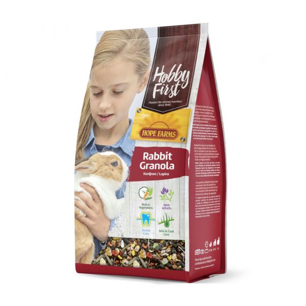 3x Hobby First Hope Farms Konijn Granola 2 kg