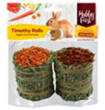 4x Hobby First Hope Farms Timothy Rolls Wortel&Paprika 200 gr