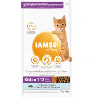 3x Iams Cat Kitten Ocean Fish 3 kg