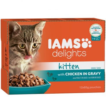 Iams Delights Kitten Kip in Saus 12 x 85 gr