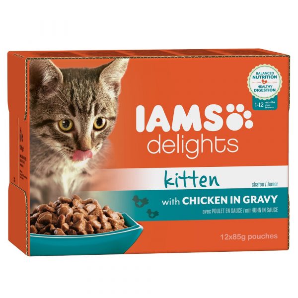 Iams Delights Kitten Kip in Saus 12 x 85 gr