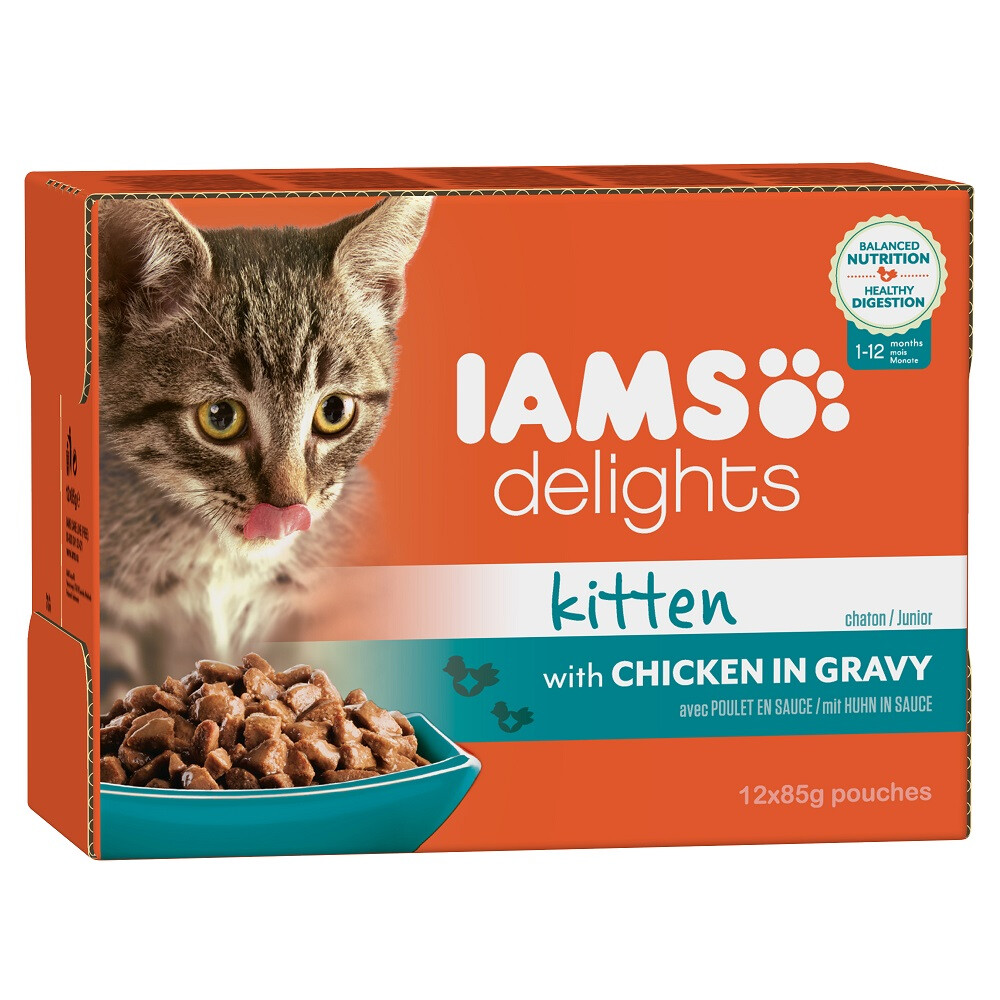 Iams Delights Kitten Kip in Saus 12 x 85 gr