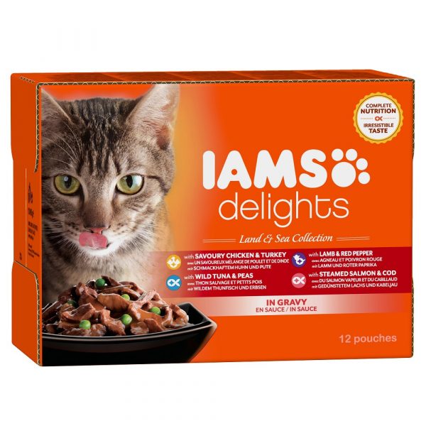 Iams Delights Land - Sea 12 x 85 gr