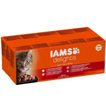 Iams Delights Land - Sea in Gelei 48 x 85 gr