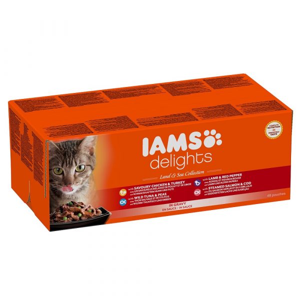 Iams Delights Land - Sea in Saus 48 x 85 gr