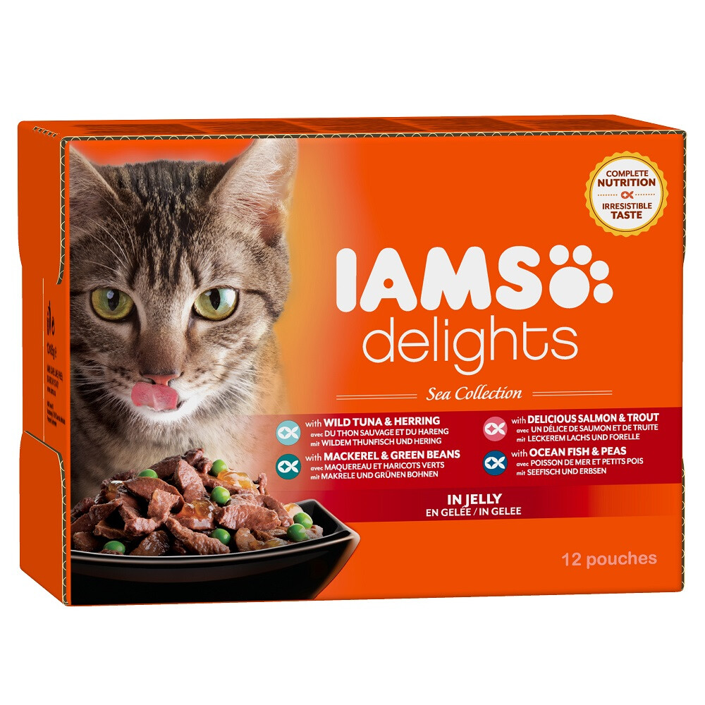 Iams Delights Sea Collection in Saus 12 x 85 gr