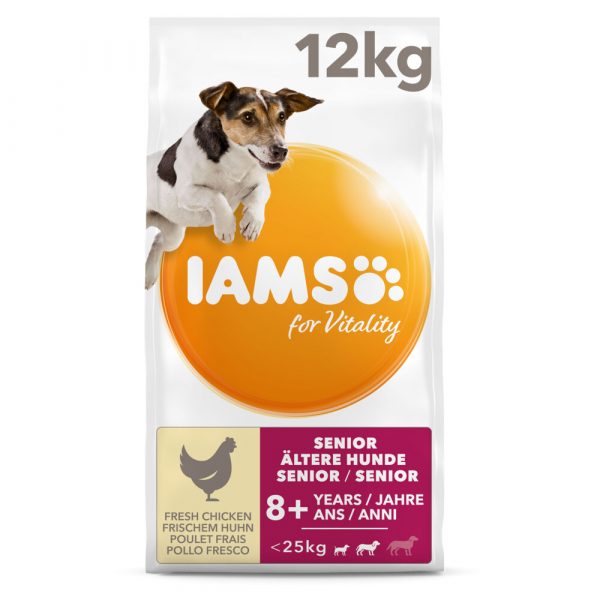 Iams Dog Senior Small - Medium Kip 12 kg