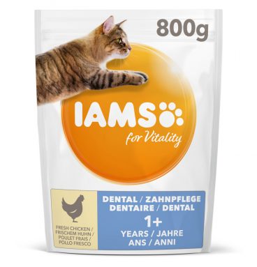 4x Iams Kat Adult Dental Kip 800 gr