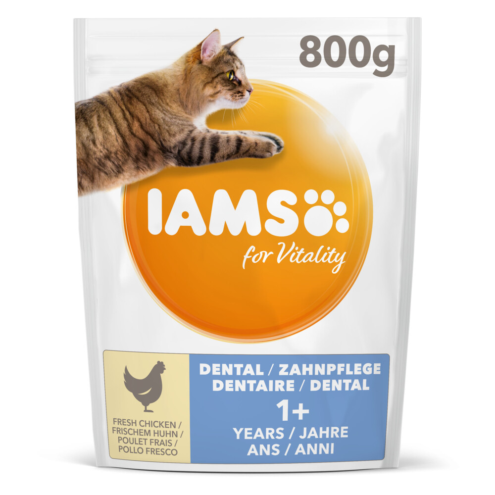 4x Iams Kat Adult Dental Kip 800 gr