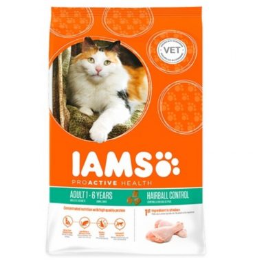 Iams Kat Adult Hairball Control Kip 10 kg