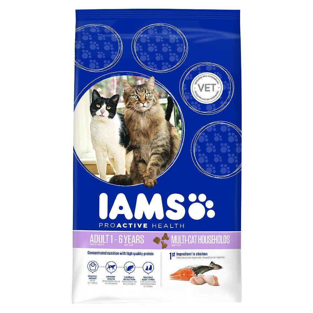 Iams Kat Adult Multi-Kat Kip&Zalm 15 kg