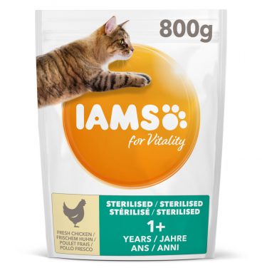 4x Iams Kat Adult Sterilised - Overweight Kip 800 gr