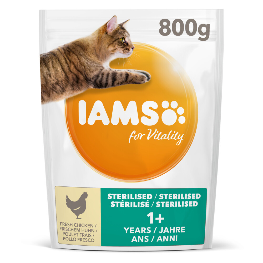 4x Iams Kat Adult Sterilised - Overweight Kip 800 gr