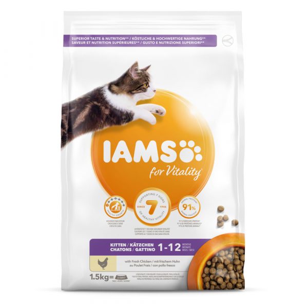 4x Iams Kat Kitten/Junior Kip 1