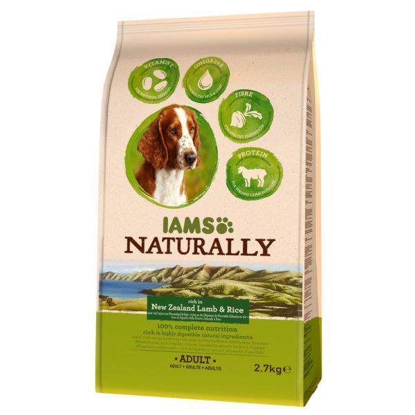 2x Iams Naturally Dog Adult New Sealand Lam&Rijst 2