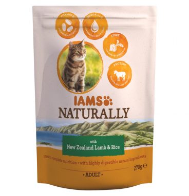 8x Iams Naturally Kat Adult New Sealand Lam&Rijst 270 gr