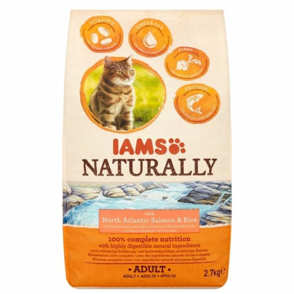 3x Iams Naturally Kat Adult North Atlantic Zalm&Rijst 2