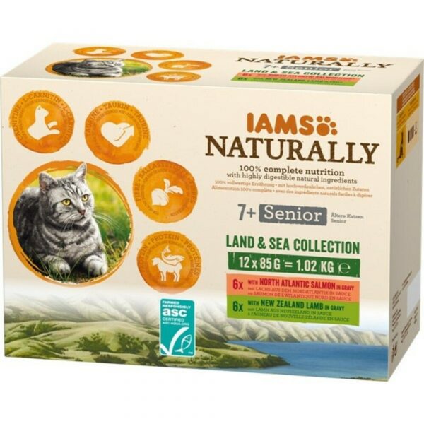 Iams Naturally Senior Multipack Land&Sea 12 x 85 gr