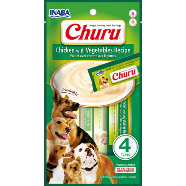 Inaba Hondensnack Churu Kip - Groenten 67 gr