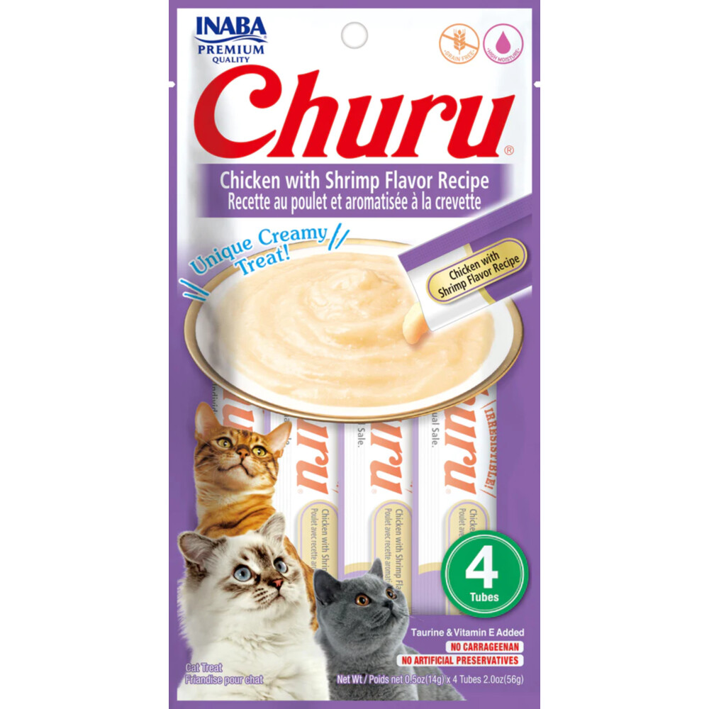 Inaba Kattensnack Churu Kip - Garnaal 60 gr