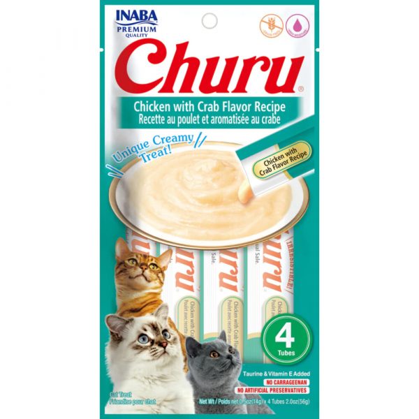 12x Inaba Kattensnack Churu Kip - Krab 60 gr