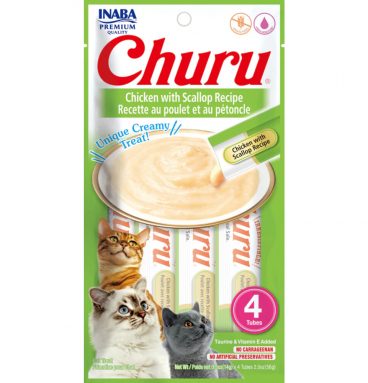 12x Inaba Kattensnack Churu Kip - Sint Jacobsschelp 60 gr