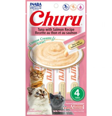 12x Inaba Kattensnack Churu Tonijn - Zalm 60 gr