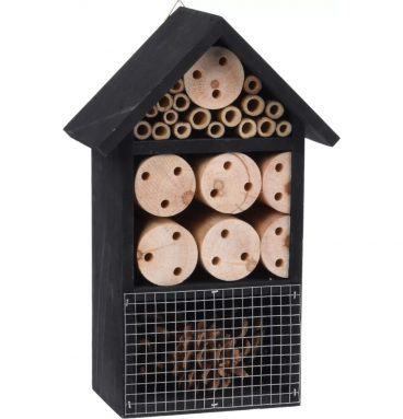 Insectenhotel 25 cm zwart Hout