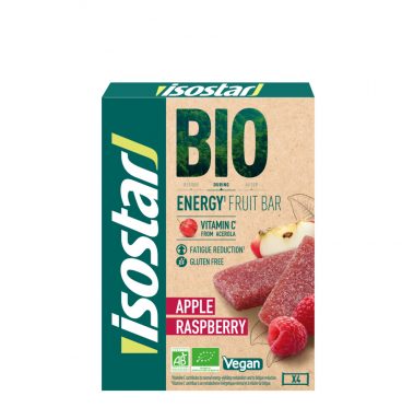 6x Isostar Energie Fruit Reep Bio Appel&Framboos 3 x 25 gr