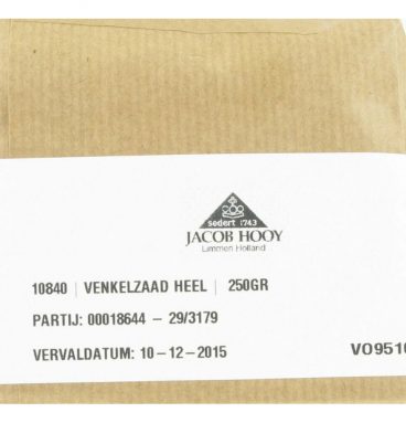 3x Jacob Hooy Venkelzaad Heel 250 gr