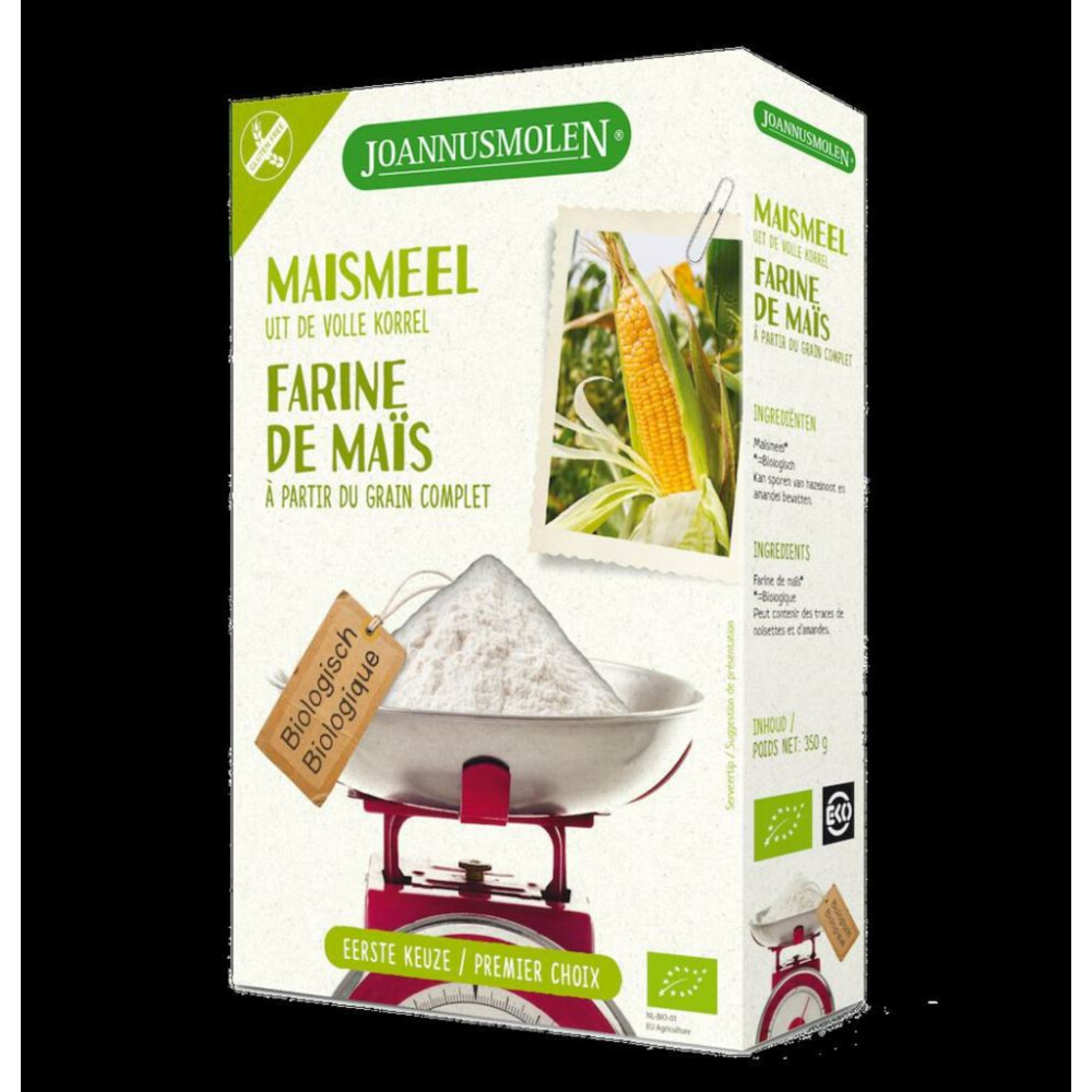 3x Joannusmolen Maismeel Volkoren Glutenvrij Bio 350 gr