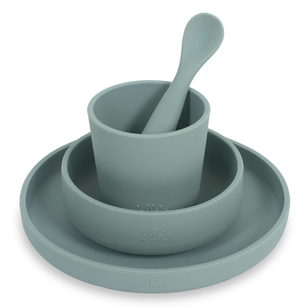 Jollein Dinerset Siliconen Ash Green 4-delig