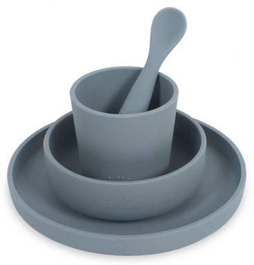 Jollein Dinerset Siliconen Storm Grey 4-delig