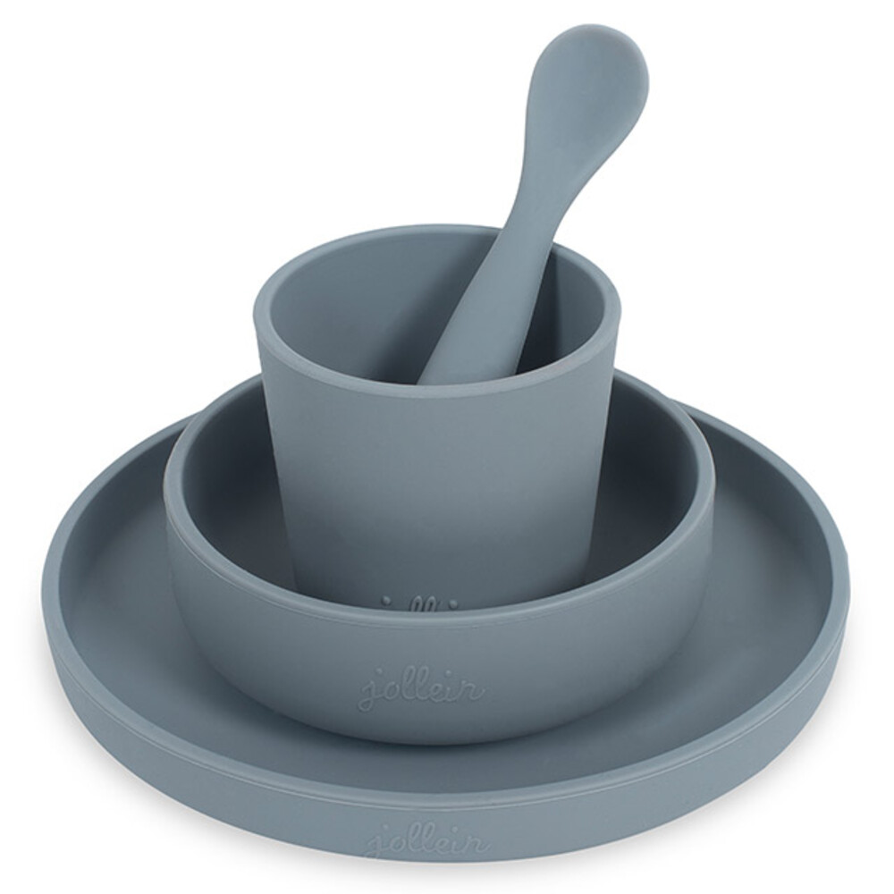 Jollein Dinerset Siliconen Storm Grey 4-delig