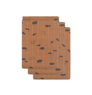 Jollein Hydrofiel Washandje Spot Caramel 3 stuks