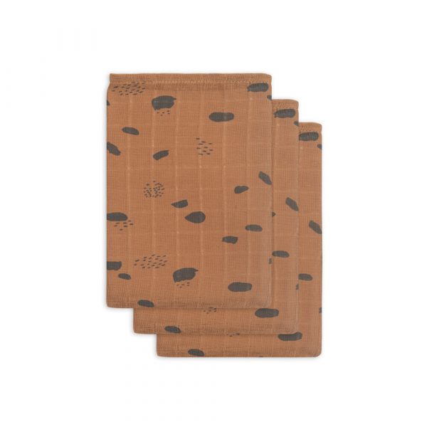 Jollein Hydrofiel Washandje Spot Caramel 3 stuks