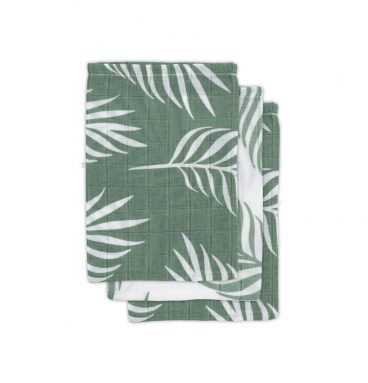 Jollein Hydrofiele washandjes Nature Ash Green 3 stuks