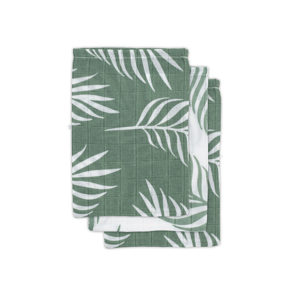 Jollein Hydrofiele washandjes Nature Ash Green 3 stuks