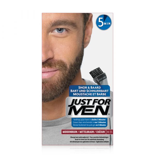 Just for Men Snor en Baard Haarkleuring Middenbruin 28 gr