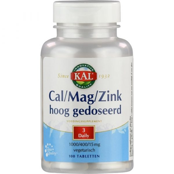 KAL Cal/ Mag/ Zink Tabletten Hoog Gedoseerd 100 tabletten