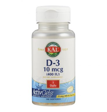 KAL Vitamine D3 10mcg 100 softgels