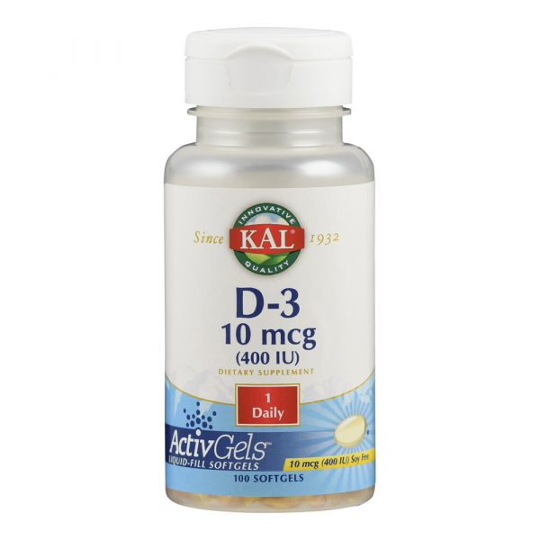 KAL Vitamine D3 10mcg 100 softgels