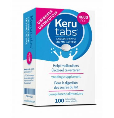 Kerutabs Lactase Enzym 4600 FCC 100 tabletten