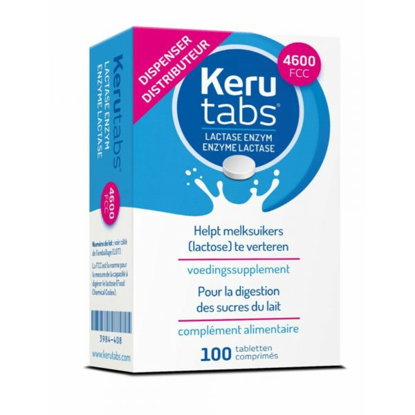 Kerutabs Lactase Enzym 4600 FCC 100 tabletten